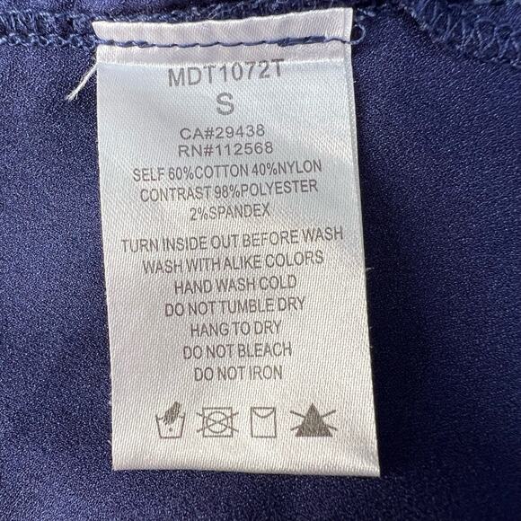 Miss Me Tank Top Women's Size Small Teal Blue Crochet Button Up Back Western - Picture 8 of 9